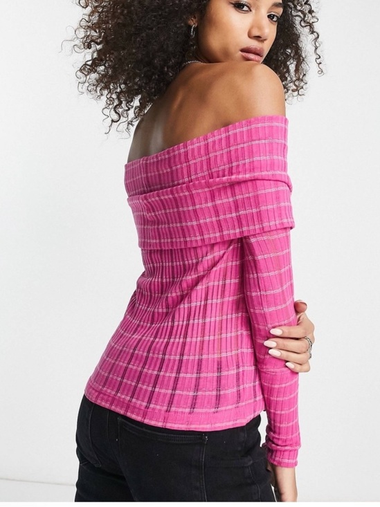 Free People Tops - FREE PEOPLE Snowbunny Ribbed Off The Shoulder Top Pink size small